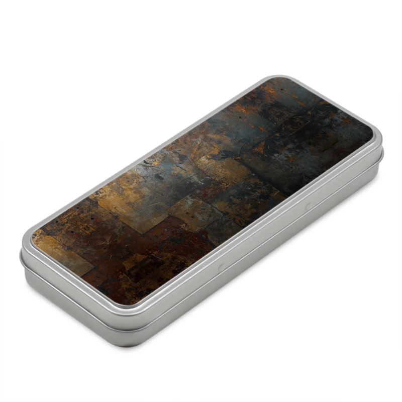 Grunge Metal Pencil Tin for Creative Kids