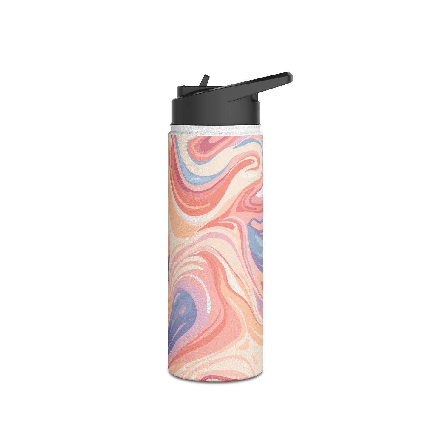 Pastel Marble Swirl Stainless Steel Water Bottle