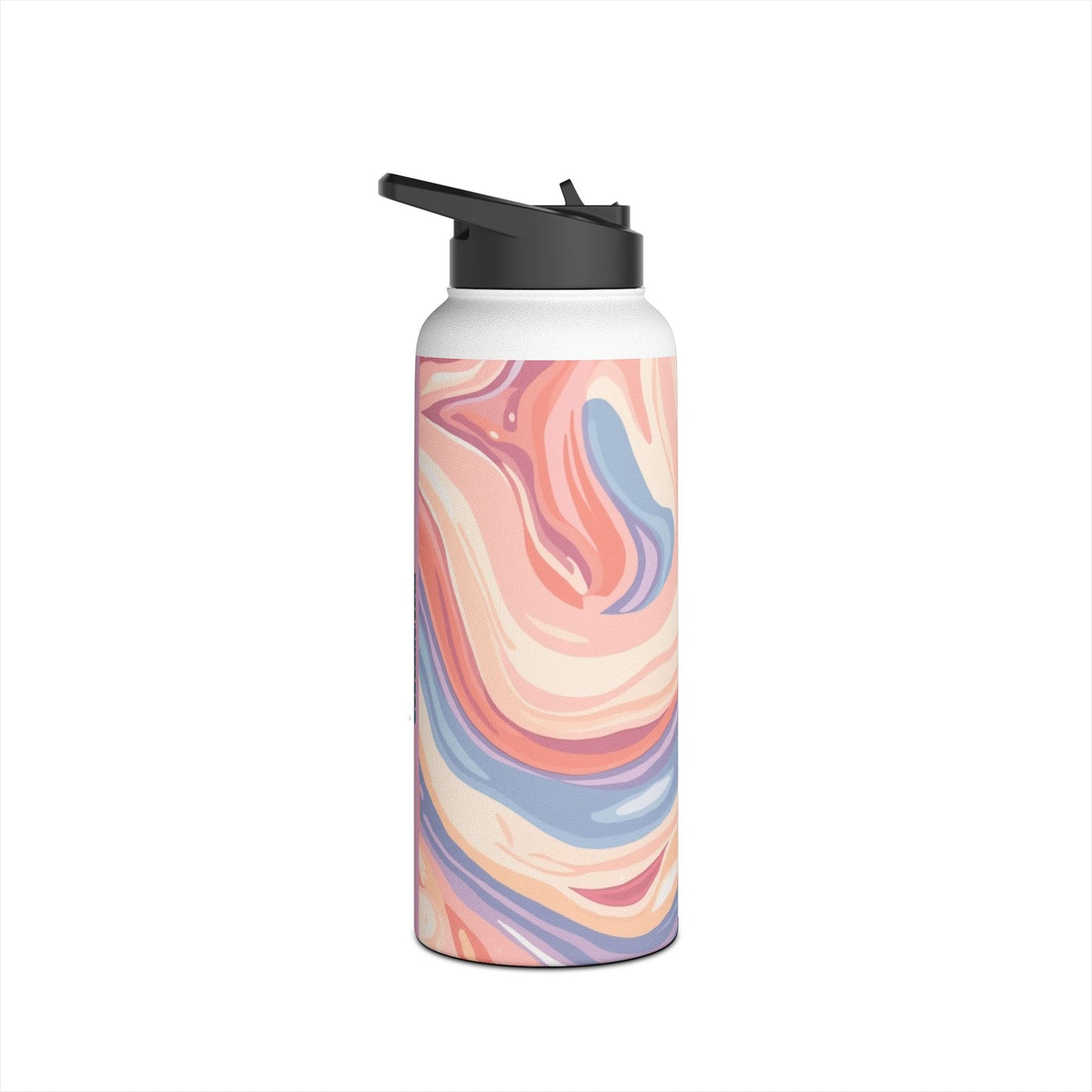 Pastel Marble Swirl Stainless Steel Water Bottle