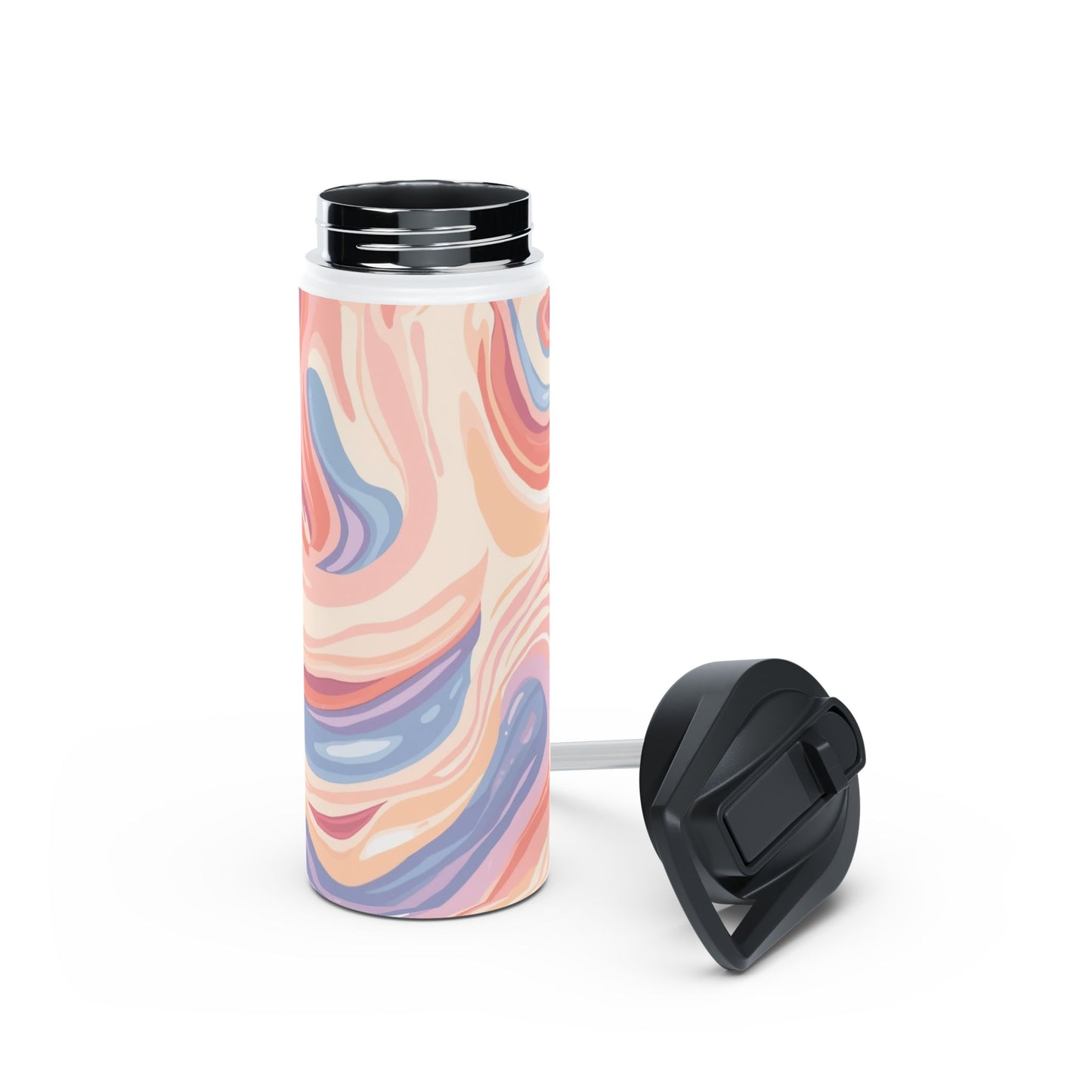 Pastel Marble Swirl Stainless Steel Water Bottle