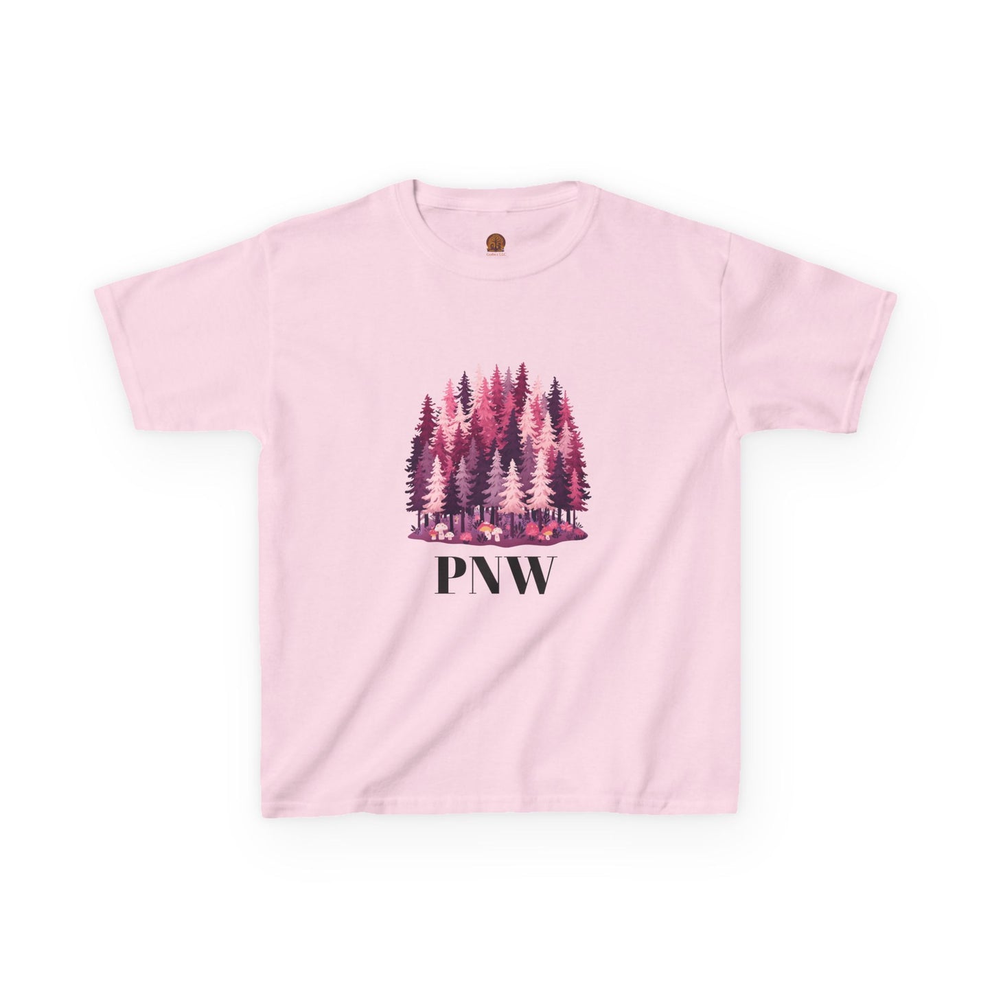 Pink Pine Forest Pacific Northwest woodland kids design