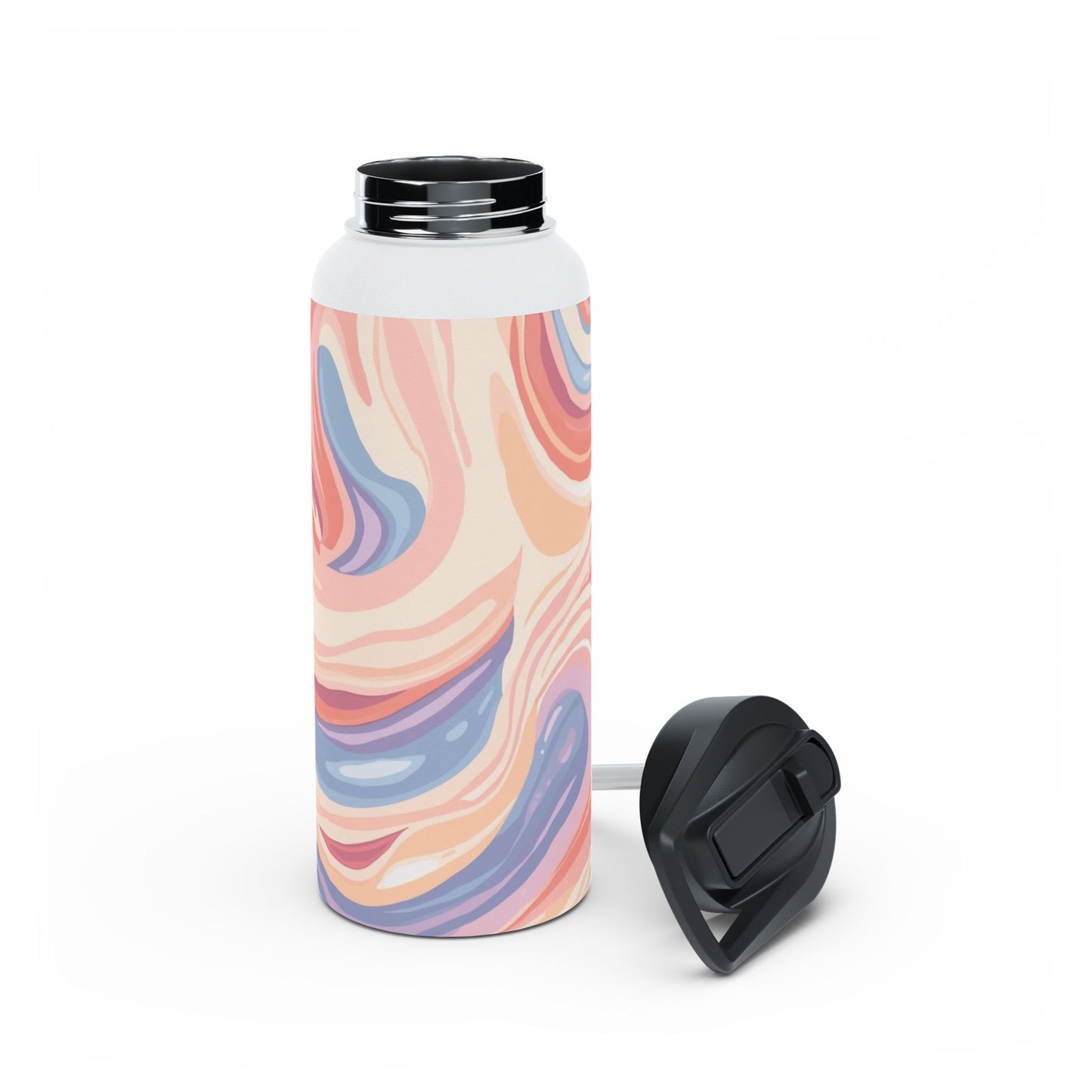Pastel Marble Swirl Stainless Steel Water Bottle