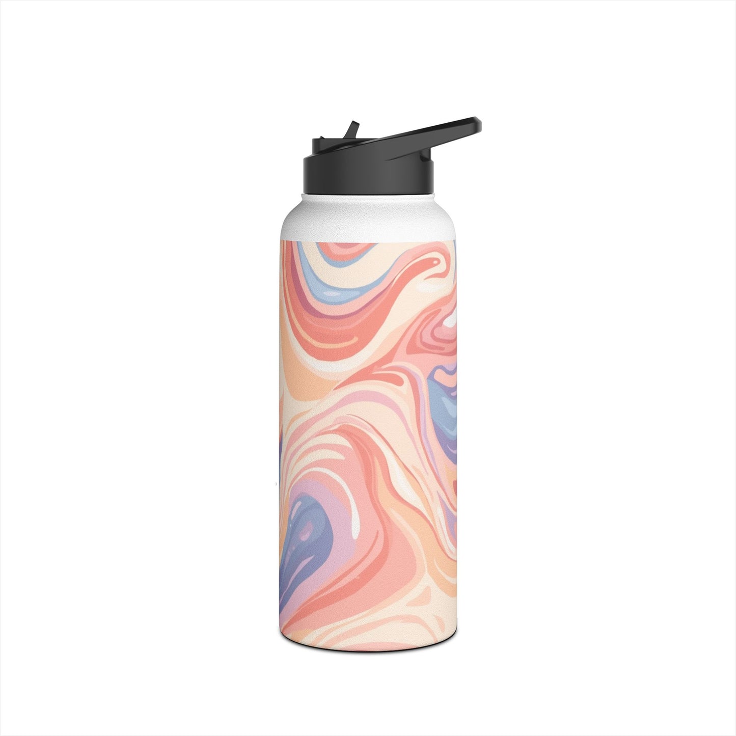 Pastel Marble Swirl Stainless Steel Water Bottle